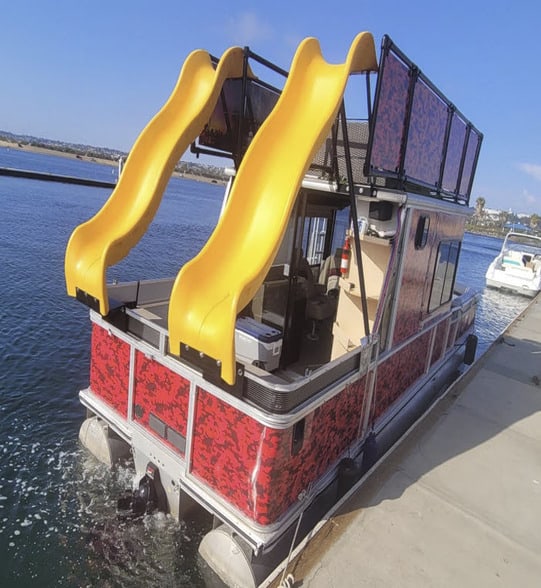34′ Double Decker Slide Pontoon Boat