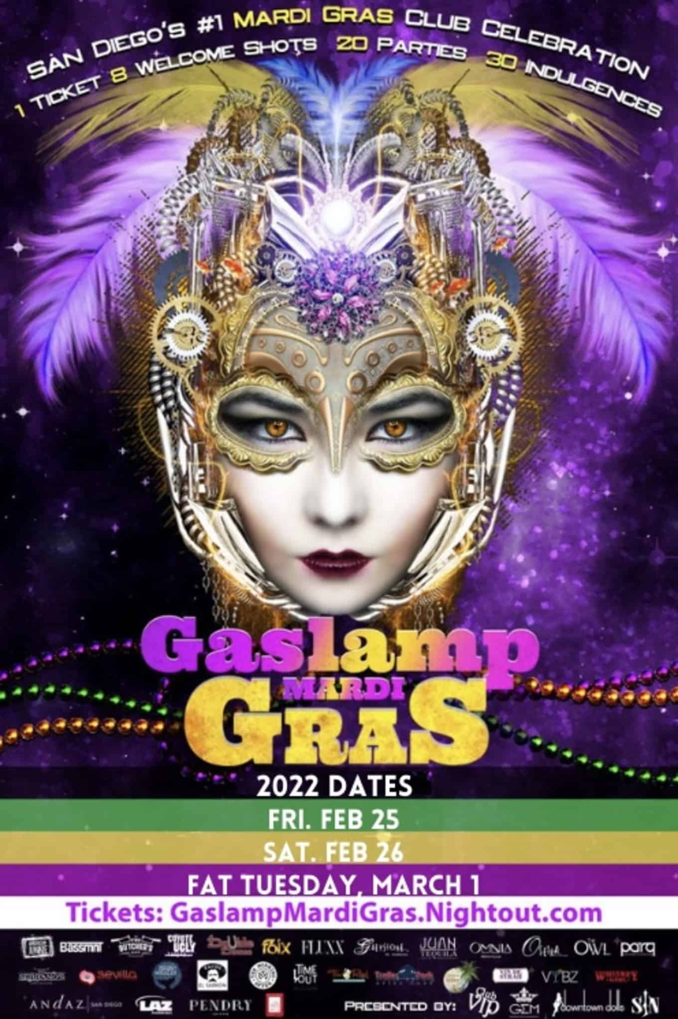 2022 Gaslamp Mardi Gras - SD Checklist